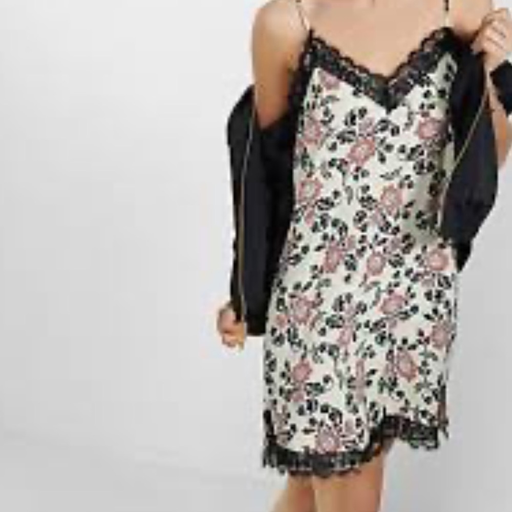 Express Lace trim slip dress